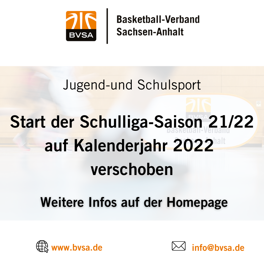 Verschiebung des Schulliga-Starts 21/22 // Grafik: BVSA