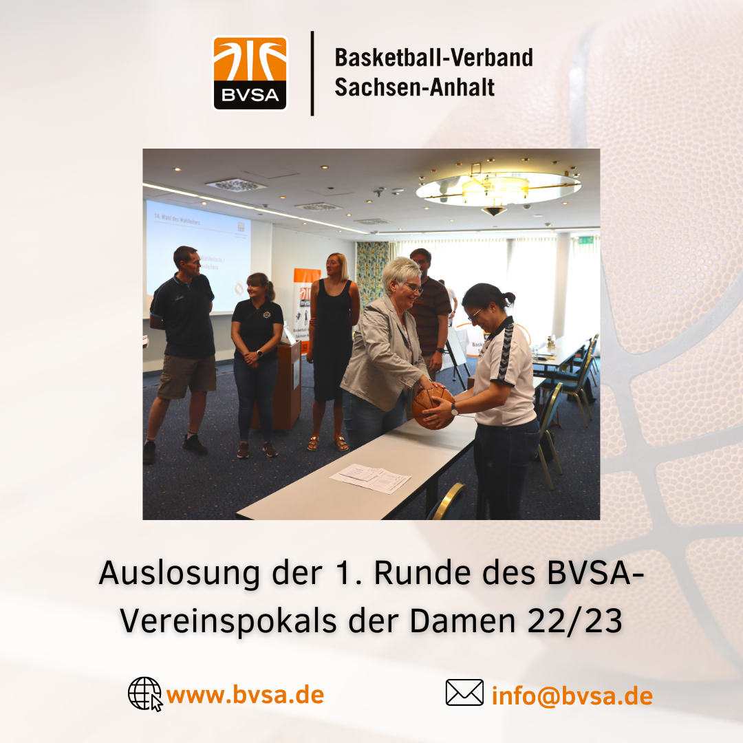 Auslosung der 1. Runde des BVSA-Vereinspokals der Damen 22/23: LSB-Präsidentin Silke Renk-Lange war die Losfee. // Foto: BVSA