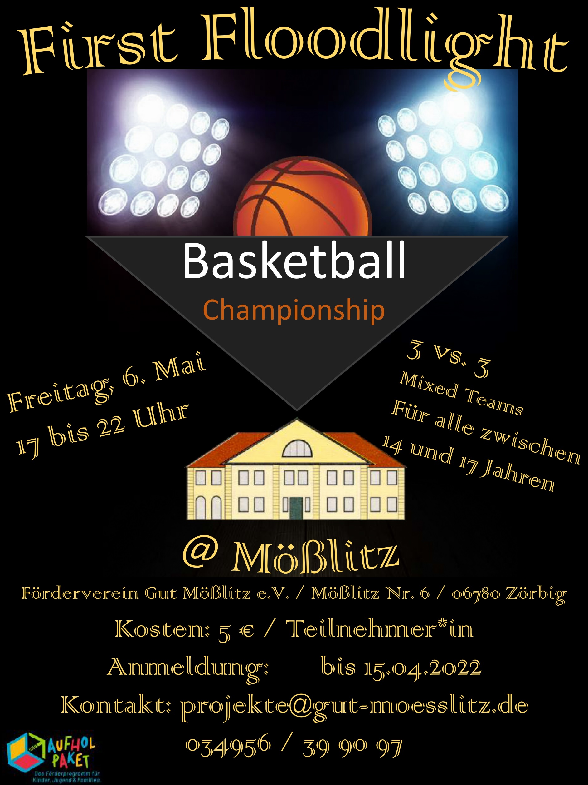 Fyler Streetball-Flutlichtturnier des Fördervereins Gut Mößlitz// Credits:Gut Mößlitz