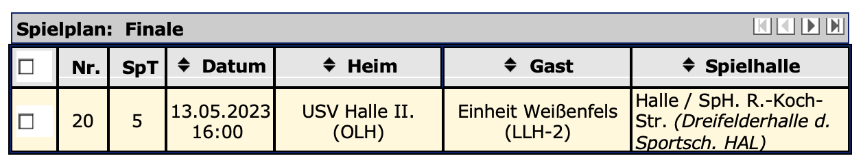 Ansetzung des Finalspiels im BVSA-Ligapokal der Herren 2023 aus TeamSL
