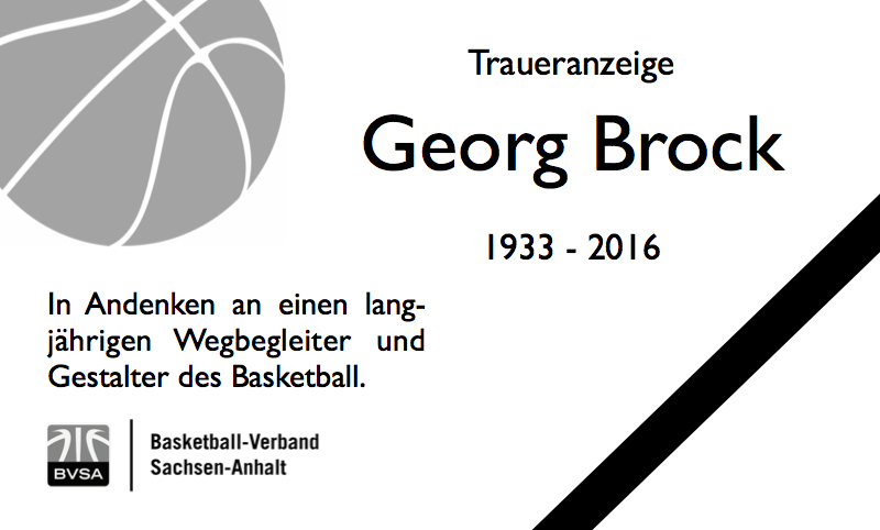 Traueranzeige für Georg Brock // © BVSA