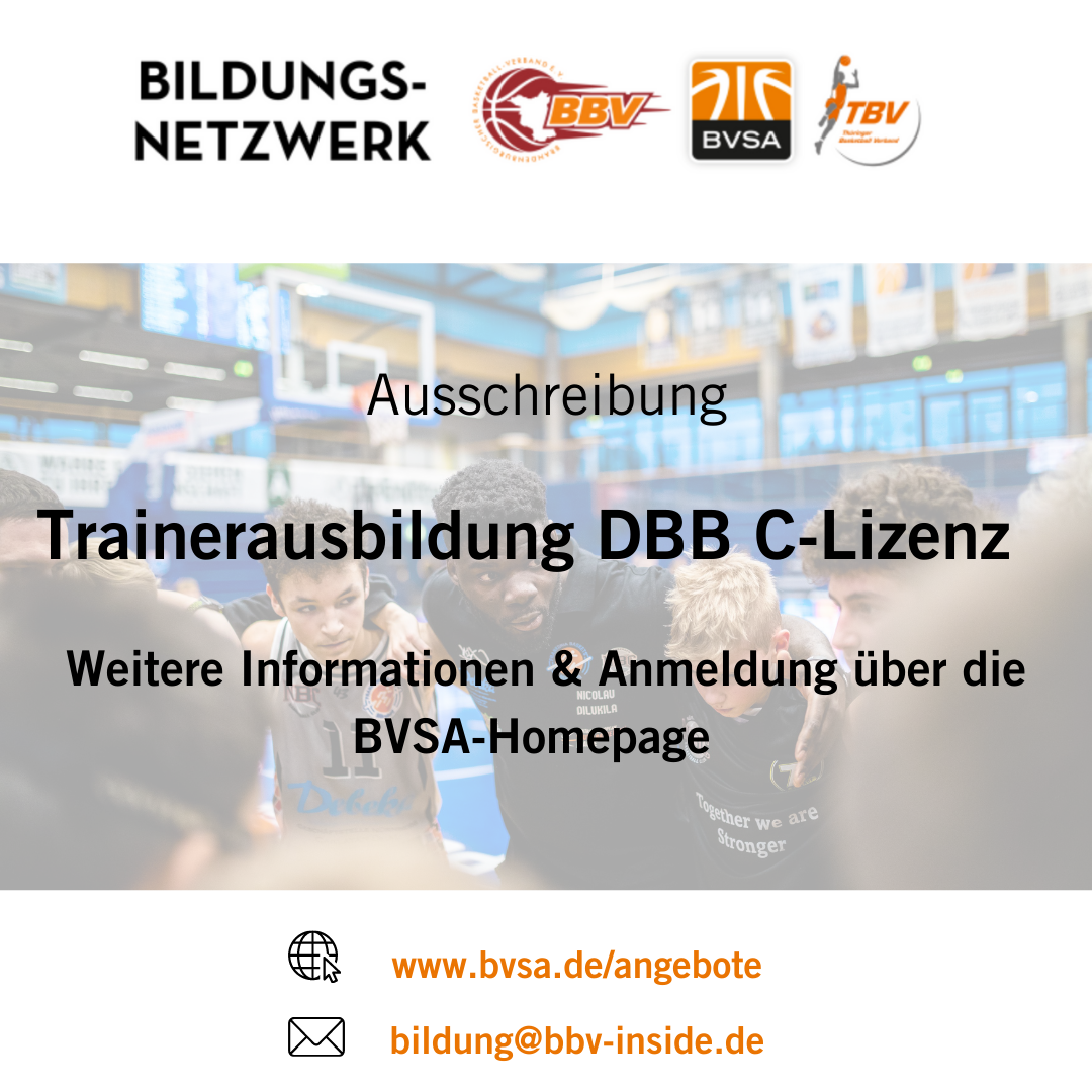 Trainerausbildung DBB C-Lizenz // Grafik: BVSA Trainerausbildung DBB C-Lizenz // Grafik: BVSA